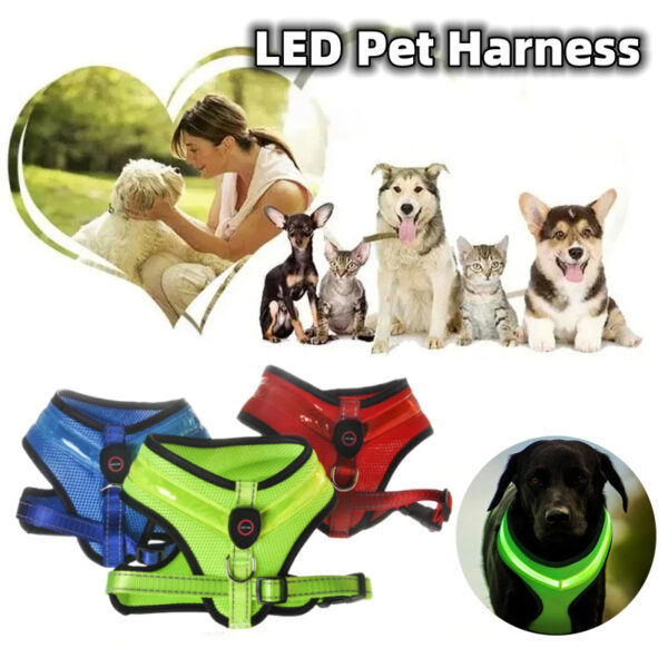 LED USB Charging Reflective Dog Harness Vest